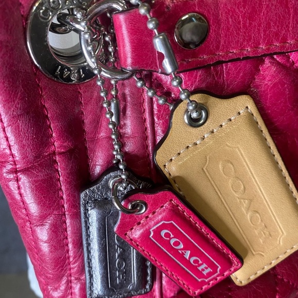 Coach Poppy Fushia Slim Quilted Shoulder Bag - Picture 8 of 8